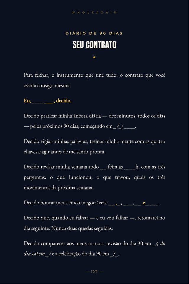 Página do Diário de 90 dias
