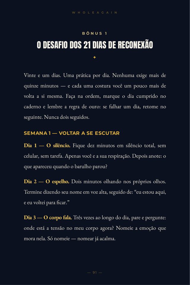 Página do Desafio dos 21 Dias