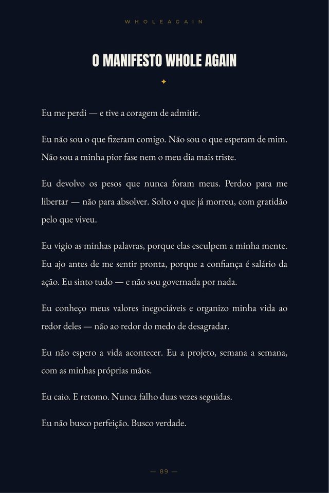 Página do Manifesto Whole Again